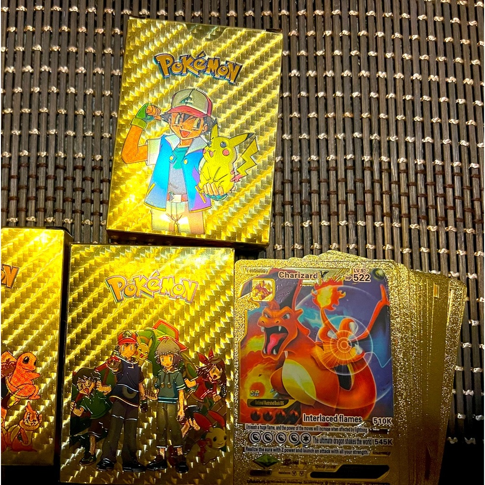 "110 TCG Deck Box Cards Vmax DX GX Limited Edition Gold Foil Cards Best Gifts